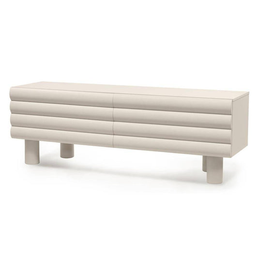 TV-Schrank LUEL, Zierstreifen, Beige, abgerundete Formen