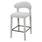 Gepolsterter Hocker IROKI, Beige-Grau meliert