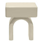 Comodino LUSH con cassetto, bianco crema, forma arcuata