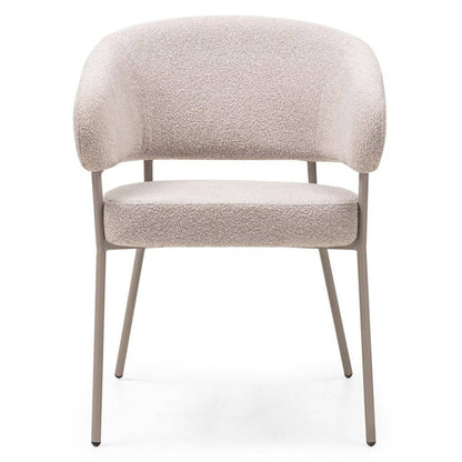 Sedia rivestita MALUA beige bouclé
