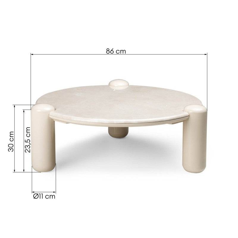 Tavolino da caffè NORREL 86 cm, beige/marmo