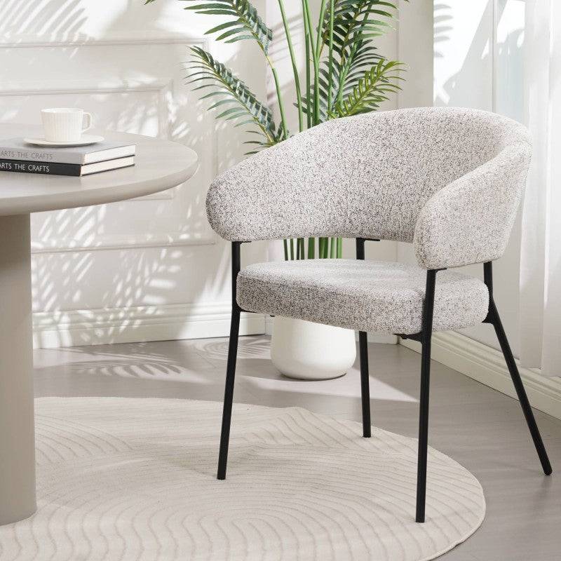 Sedia AMUL rivestita, seduta beige/gambe nere