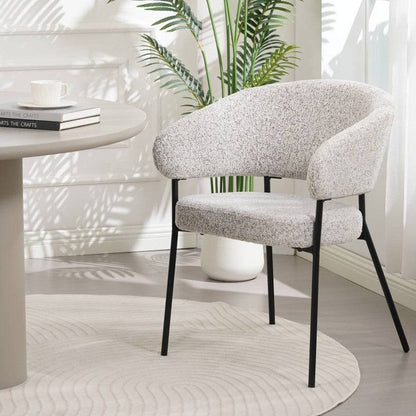 Sedia AMUL rivestita, seduta beige/gambe nere
