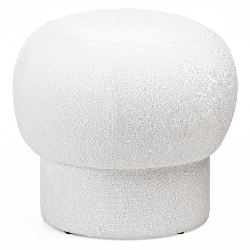 Pouf BOOP rotondo rivestito bianco
