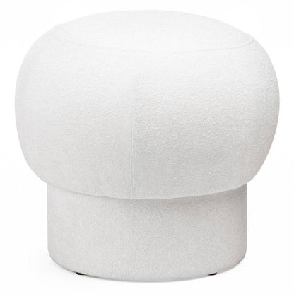 Pouf BOOP rotondo rivestito bianco