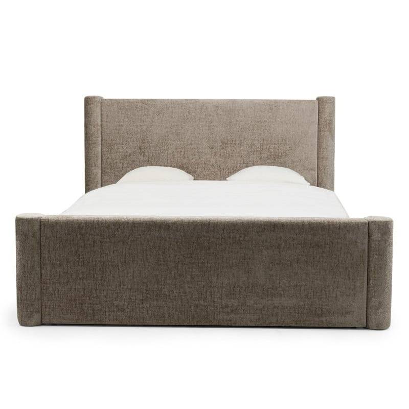 Letto ZENNA imbottito 160x200 cm, beige con contenitore