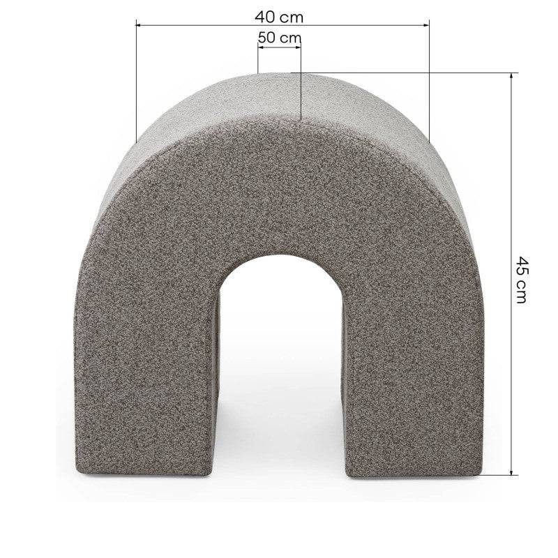 Pouf imbottito ARR, forma arrotondata, marrone chiaro