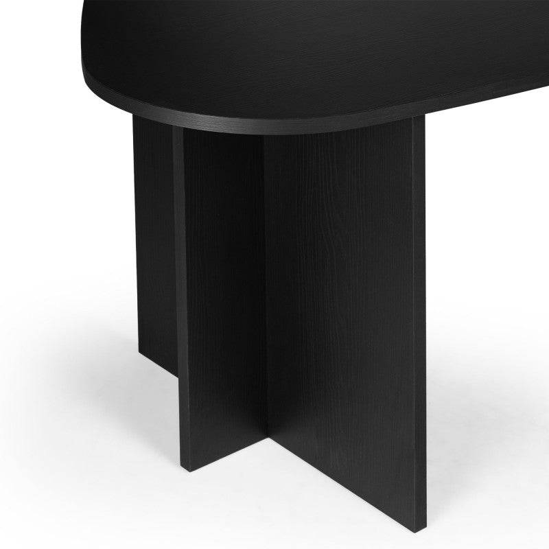 Tisch ZEV 200 cm unregelmäßige Platte, schwarz Holzgestell