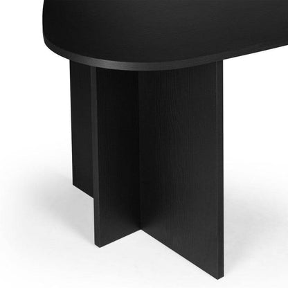Tisch ZEV 200 cm unregelmäßige Platte, schwarz Holzgestell