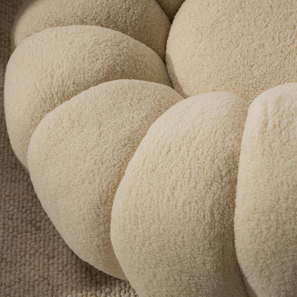 Poltrona girevole LOEL beige, bouclé, forme arrotondate
