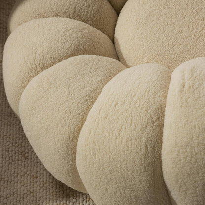 Poltrona girevole LOEL beige, bouclé, forme arrotondate