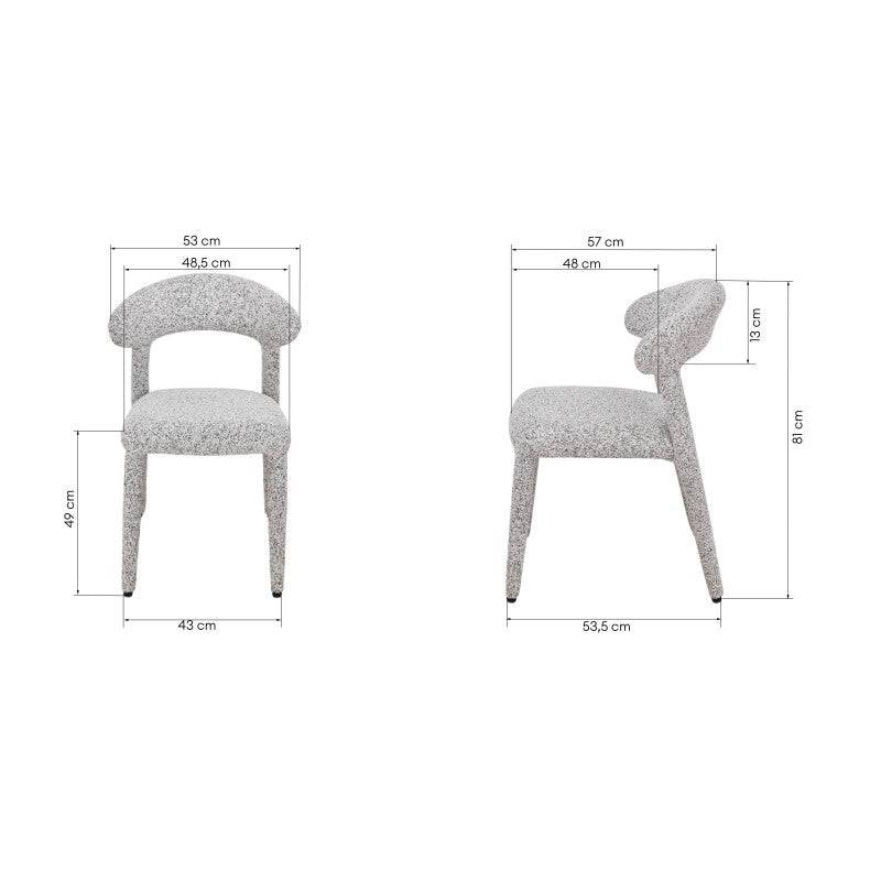 Sedia imbottita IROKIH, melange beige-grigio