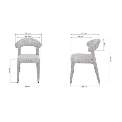 Sedia imbottita IROKIH, melange beige-grigio