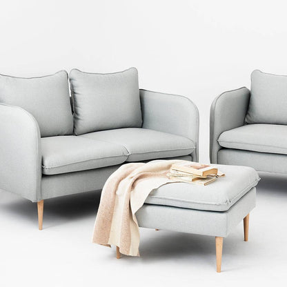 Sofa POSH WOOD 2-Sitzer - Platin, Natur