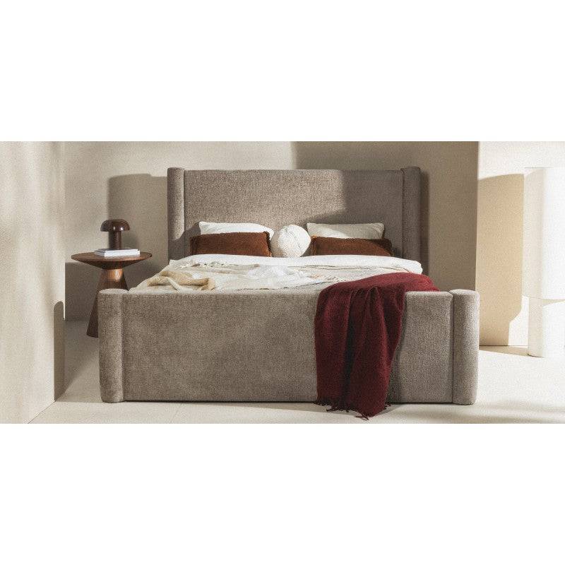 Letto ZENNA imbottito 160x200 cm, beige con contenitore