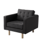 TOPIC WOOD Armchair, Carbon, Natural Wood