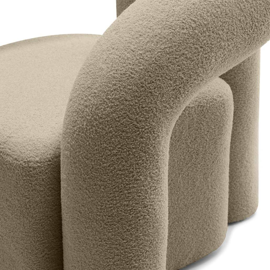 Poltrona imbottita SELLEL, marrone, bouclé