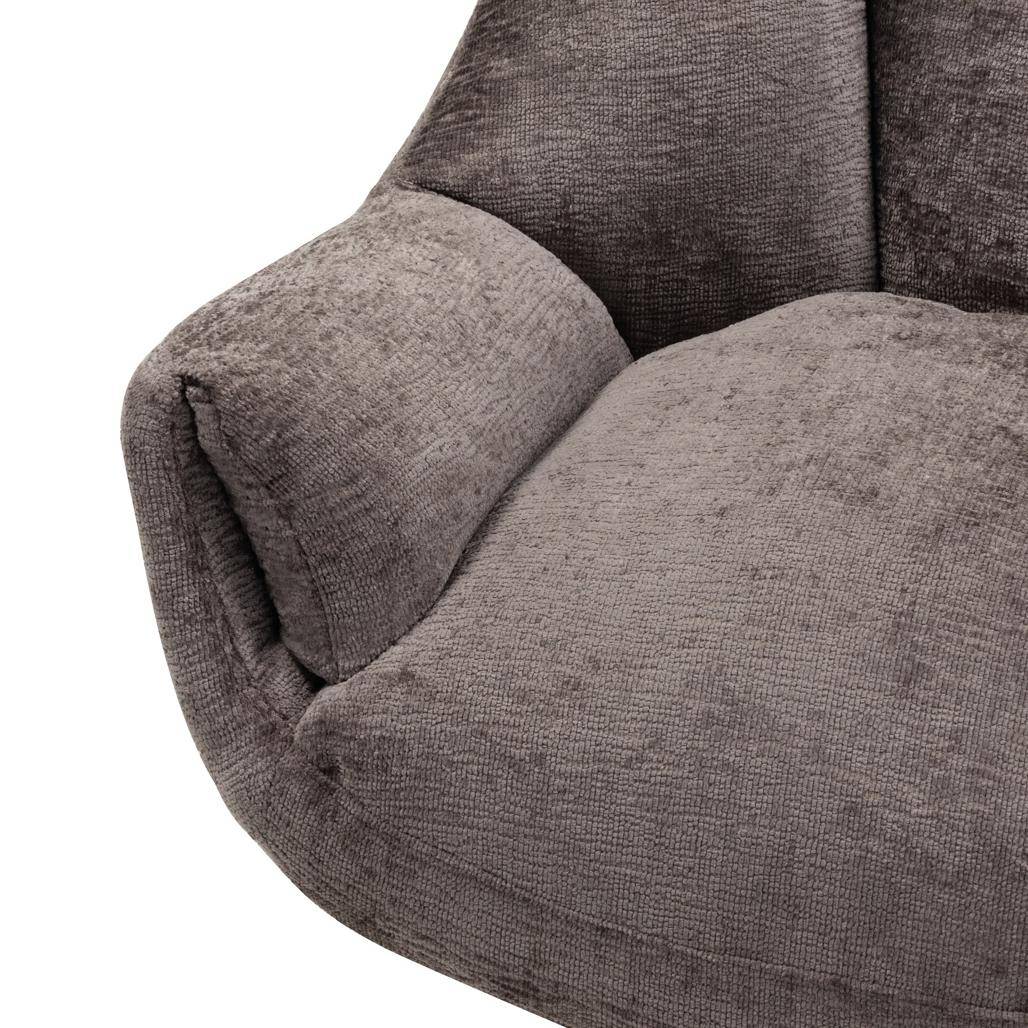 Drehbarer Sessel LUPIN, Taubengrau/verchromte Beine