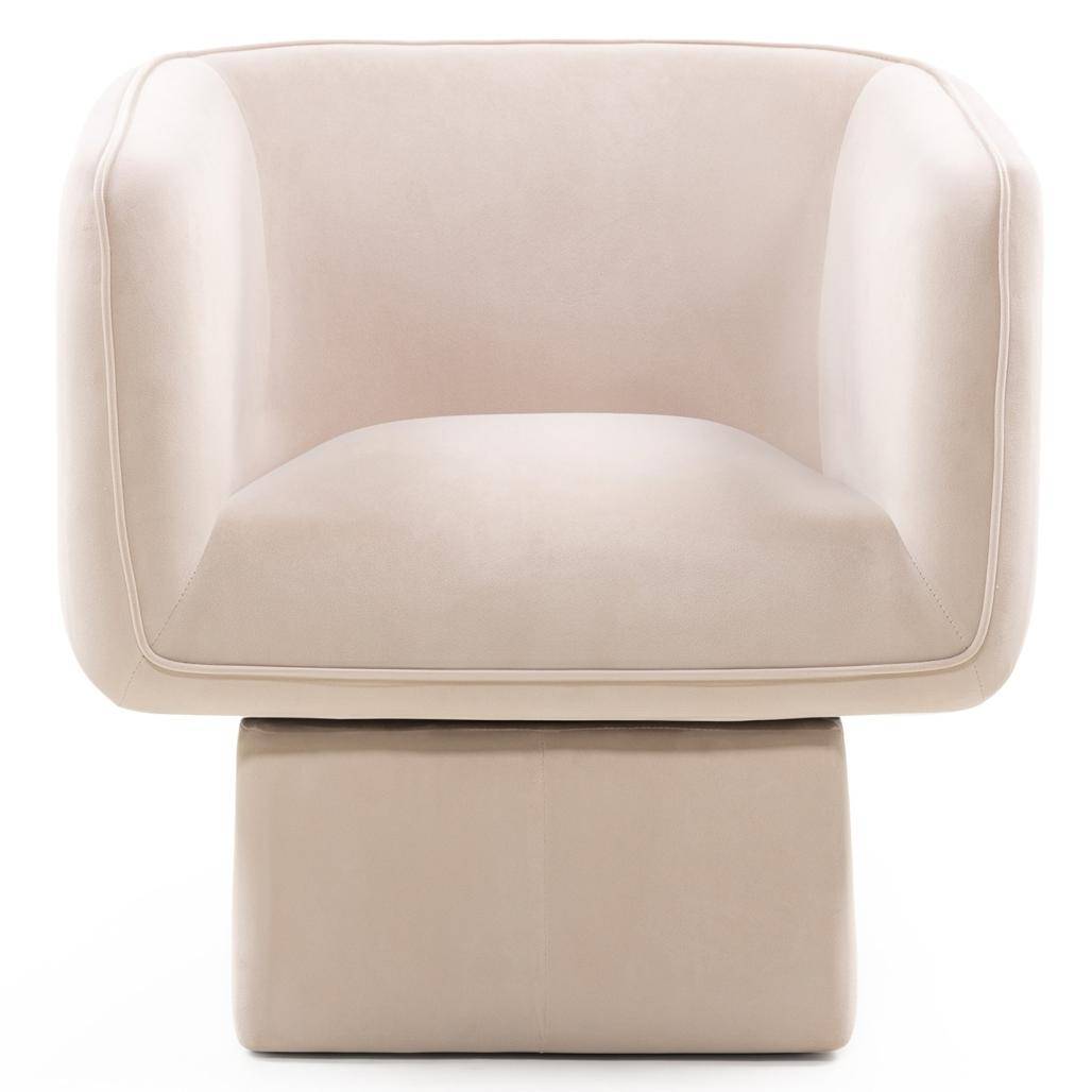 Sedia girevole MAREL beige chiaro velluto