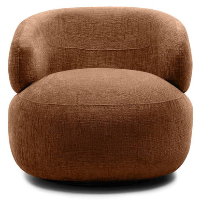 Poltrona girevole ORIEL, rame, forme arrotondate