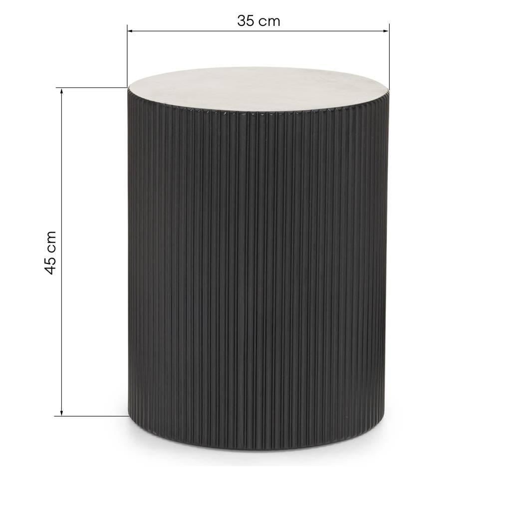 Tavolino laterale RYU 35 cm, nero, rigato