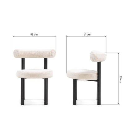 Esszimmerstuhl PERER, Ecru/schwarze Beine