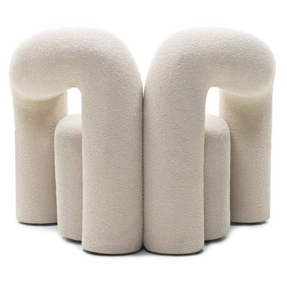 Gepolsterter Sessel SELLEL, hellbeige, Bouclé