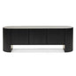 NOIR black TV cabinet with ridged surface