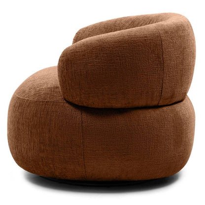 Poltrona girevole ORIEL, rame, forme arrotondate