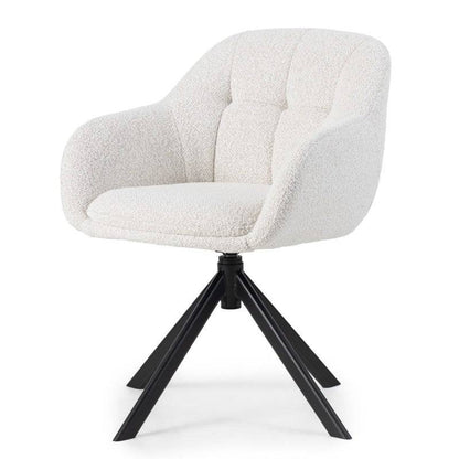 Poltrona ANTOS girevole, beige crema e gambe nere