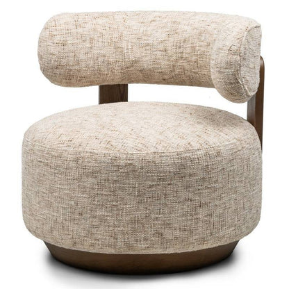 Loungesessel MARABELL, Beige-Grau/Nussbaum