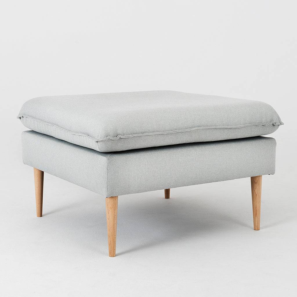 Pouf POSH WOOD - Platino, Legno Naturale