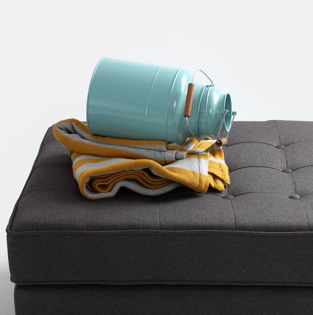 Pouf TOPIC WOOD 75, Carbon, Naturholz
