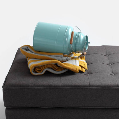 Pouf TOPIC WOOD 75, Carbon, Naturholz