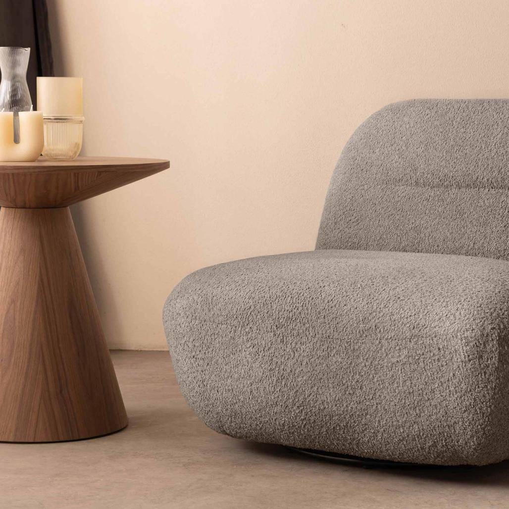 Sessel BOCHIC Drehsockel, Braun-Grau
