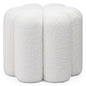 Pouf FLORI rivestito in bouclé bianco