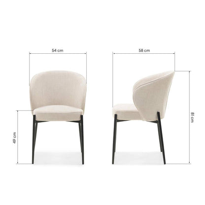 Esszimmerstuhl GUSTO, hellbeige, schwarze Beine