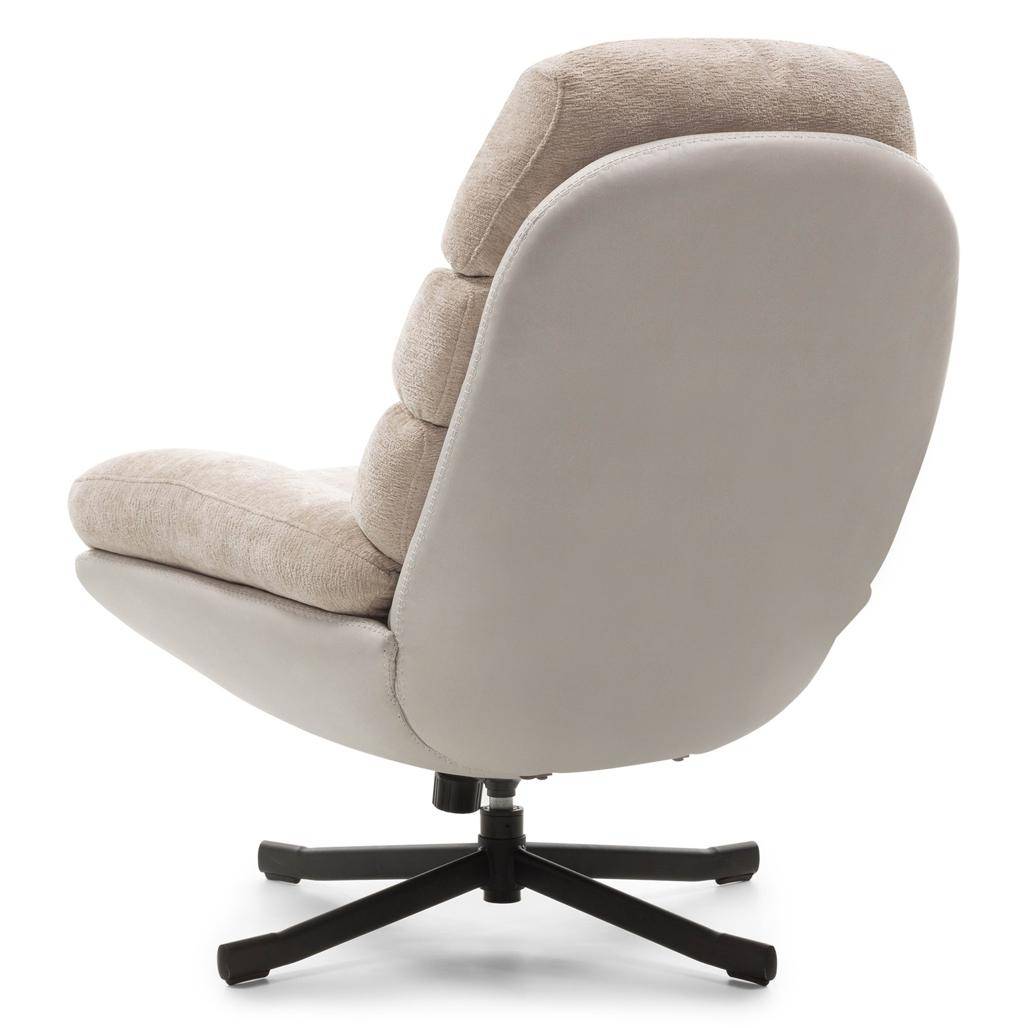 Poltrona Girevole UNO, beige con poggiapiedi