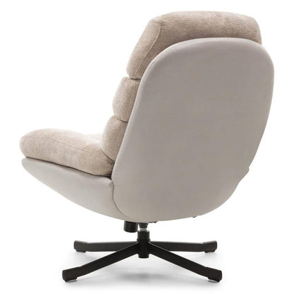 Poltrona Girevole UNO, beige con poggiapiedi
