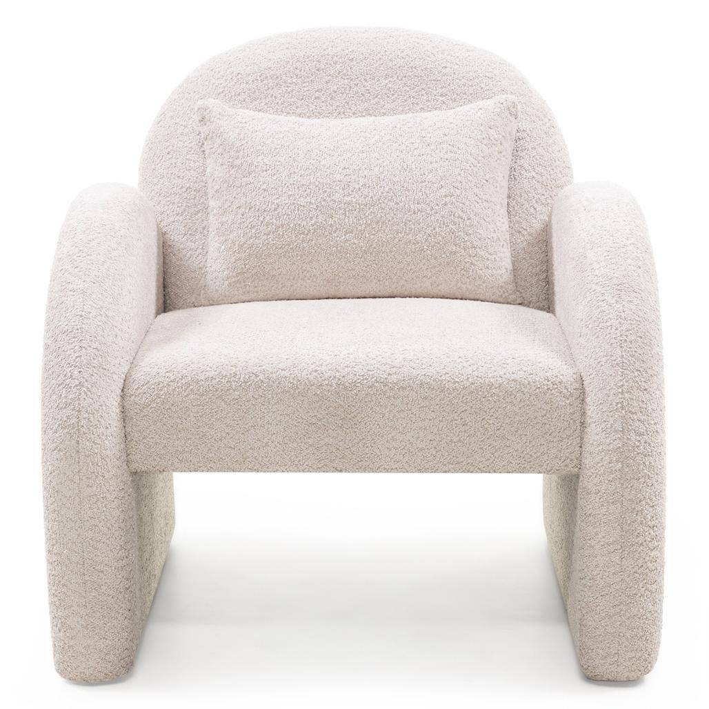 Poltrona Relax JADA, Beige Chiaro, Forma Arrotondata