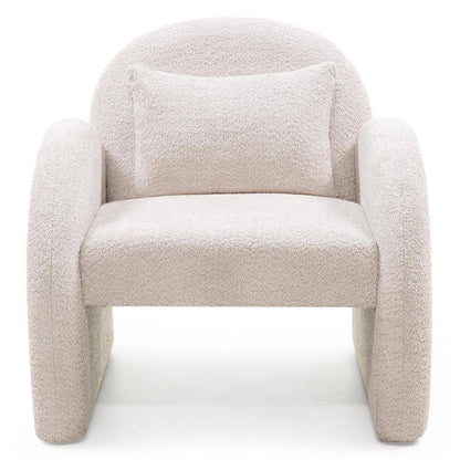 Poltrona Relax JADA, Beige Chiaro, Forma Arrotondata