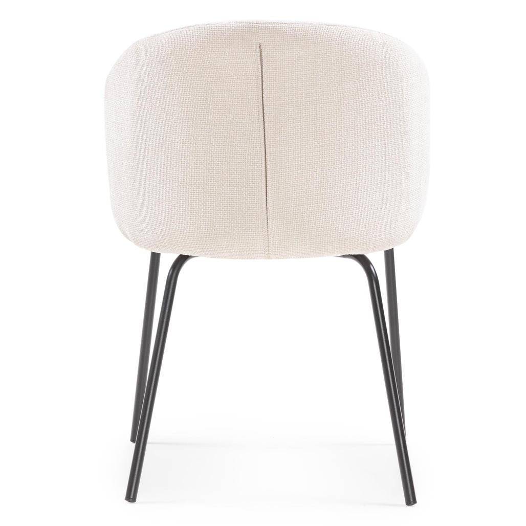 Sedia da pranzo LUEUR, beige chiaro, gambe nere