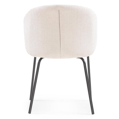 Sedia da pranzo LUEUR, beige chiaro, gambe nere