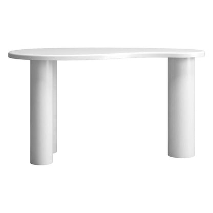 Scrivania/Console MOLYA 140 cm, Bianca, Forme Arrotondate
