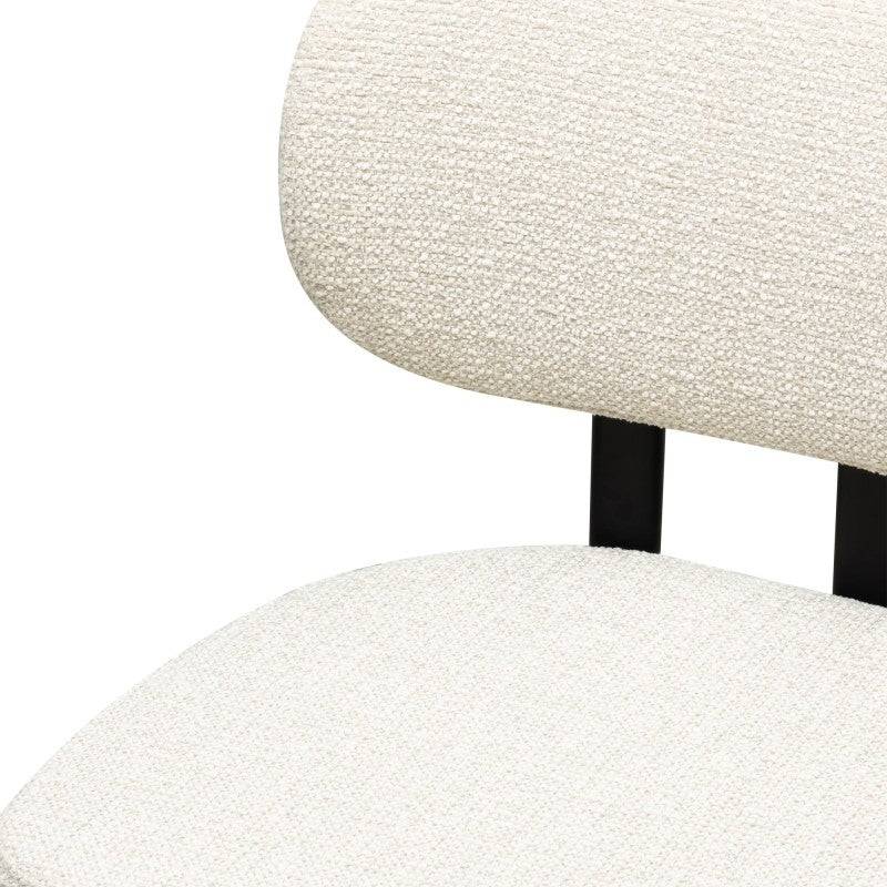 Poltrona FLARA rivestita beige chiaro gambe nere