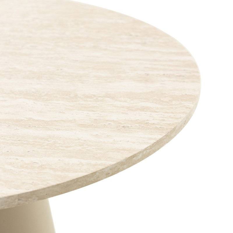Tavolino da Caffè OREZ, Rotondo 45 cm, Beige