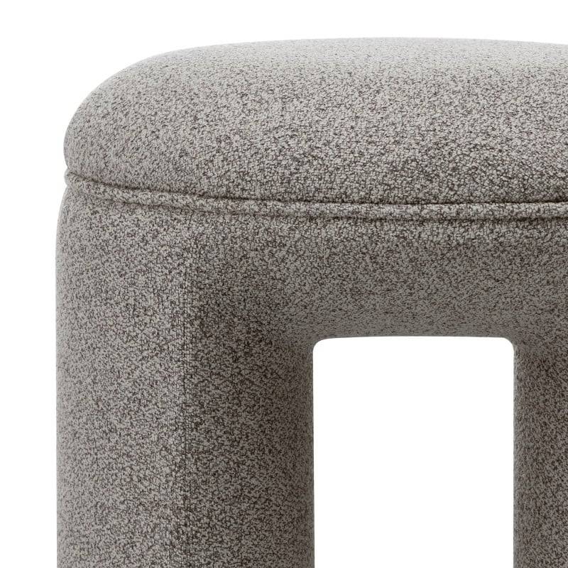 Pouf imbottito CAVE, forma arrotondata, marrone chiaro