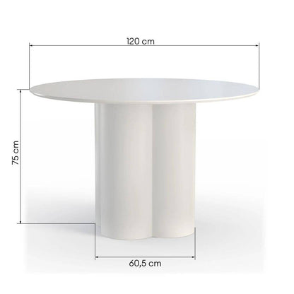 Tavolo da pranzo rotondo COLONA, grigio-beige