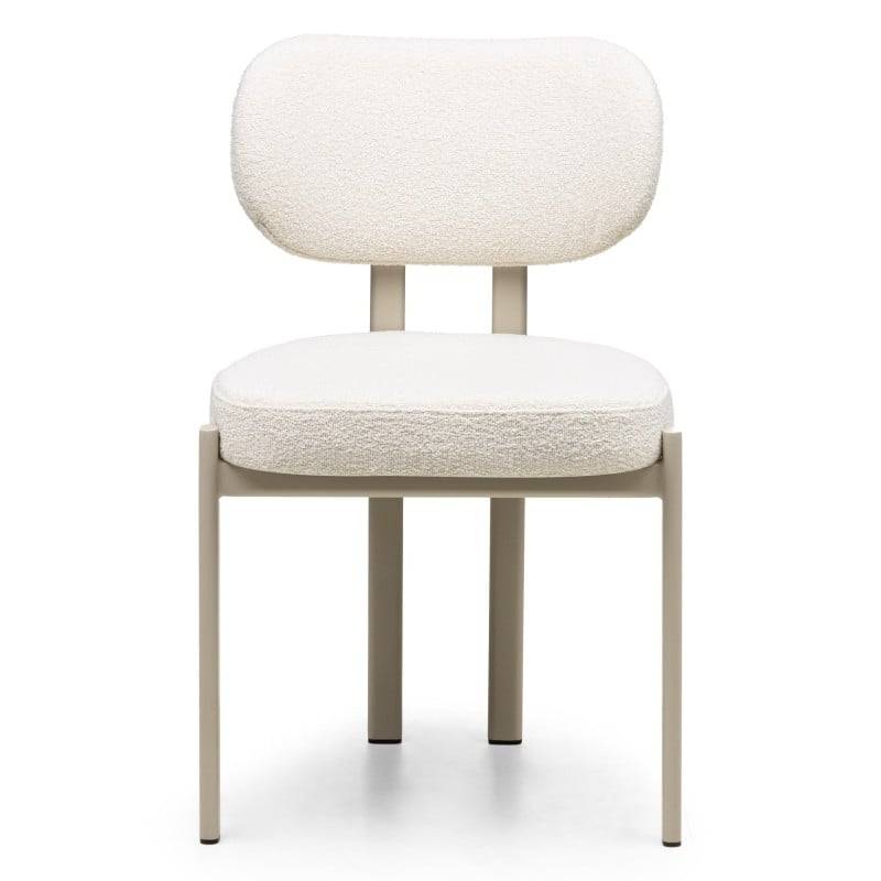 Poltrona FLARA rivestita panna gambe beige