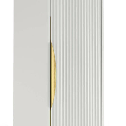 Mobile bagno ANVERS, rigato, maniglia oro, bianco